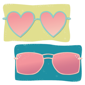 duo of illustrated sunglasses